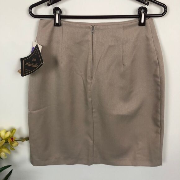 NWT Melissa Lawrence Tan Career Fully Lined Skirt - Picture 3 of 6